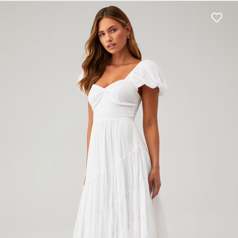 Free people, Sun drenched White Puff-Sleeve Maxi Dress